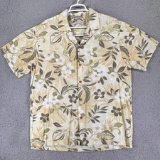 Paradise Found Men's Size L Cotton Button Up Shirt Beach Resort Vacation Vintage