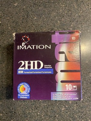 Imation 2HD 3.5'' 1.44 MB IBM Formatted Diskettes 10-Pack Brand New Sealed
