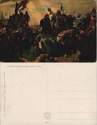 Ansichtskarte  Künstlerkarte Ausland UPÁLENÍ MISTRA JANA HUSA 1920