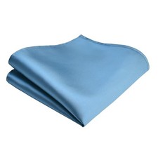 Branduce Solid Pocket Square for Men Plain Color Boy Handkerchief Dusty Blue