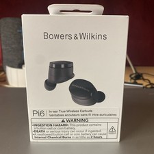 Bowers Wilkins Pi6 Wireless Earbuds with 3 Built-in Mics, Storm Grey