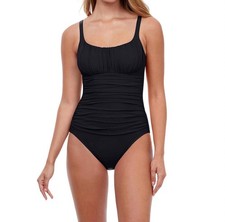 Profile By Gottex Shirred One Piece Swimsuit Tutti Frutti Black