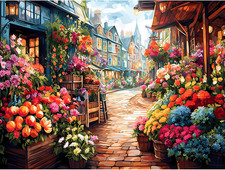 Diamond Art Kits, 5D Flowers Diamond Painting for Adults, DIY Flower Shop Full R