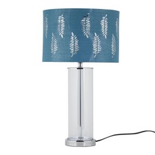 Image of Chrome Table Lamp Bedside Light Fern Shade Modern Bedroom Home Lighting