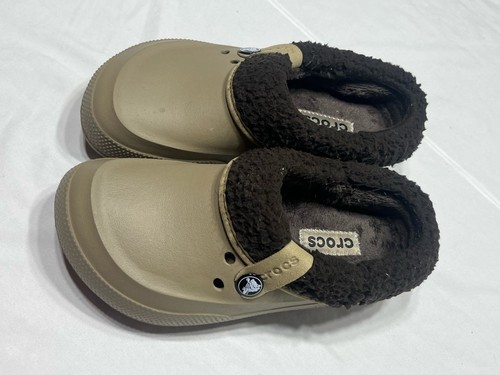 Crocs Blitzen II Faux Fur Lined Clog Mens 4 Women's 6 Tan Brown Slip On Comfort