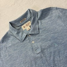 Penguin Munsingwear Polo Shirt Men  s Med Blue Striped Heritage Slim Fit Logo