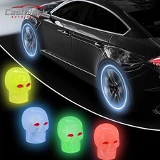 4pcs Car Tire Caps Glow In The Dark Tire Valve Caps Glowing Tire Valve Stem Caps