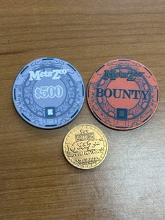 NEW Set Metazoo Kickstarter Promo $500 Bounty Poker Chip & Metal Coin