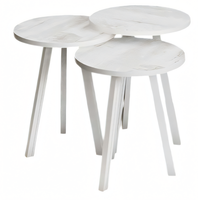 Elegantes WeißEs Holz Couchtisch-Set Modern WohnzimmermöBel