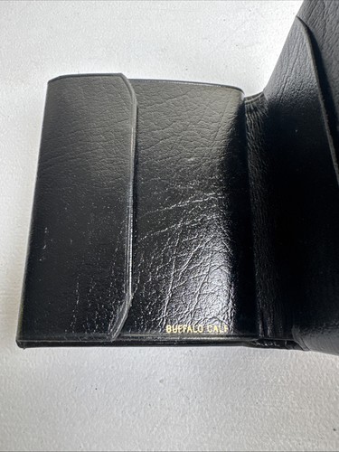 Portafoglio uomo bi-fold in pelle di vitello di bufalo nero - Foto 4 di 11