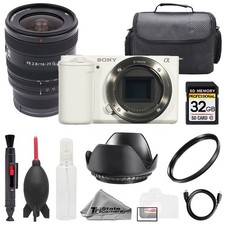 Sony ZV-E10 White Body  Sony FE 16-25mm f/2.8 G Lens 32GB UV Filter-BasicKit