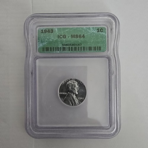 1943 Steel Penny - ICG MS64 - WWII Era Lincoln Cent - Picture 1 of 2