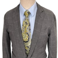 Blazer UNTUCKit Para Hombres 40R Gris Ventana Espiga Cuadros 2/1 Rollo Sin Estructura