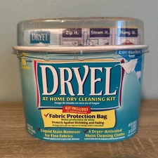 Vtg Dryel Home Dry Cleaning Starter Kit Clean Breeze Scent 4Loads Includes Bag