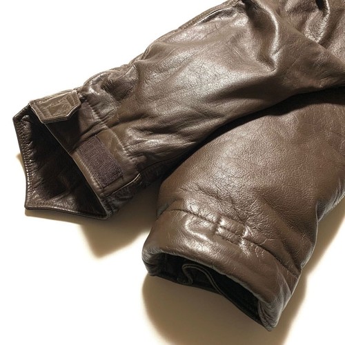 A Bathing Ape M-65 Leather Down Jacket Brown Vintage Military Size M - Picture 6 of 10