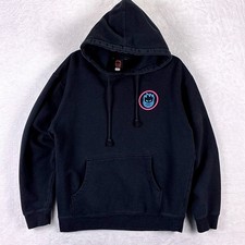 VTG Spitfire Skateboards The End Hoodie Mens M Pink Cyan Y2K Skate SoCal Surf