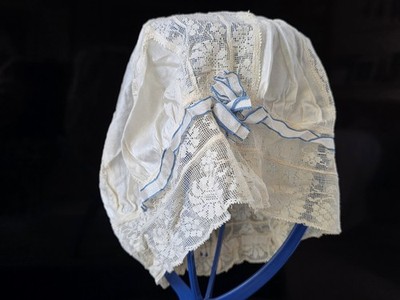 Antike Boudoirmütze Damen Spitze 19. Jahrhundert