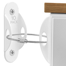 10PCS Furniture Anchors Anti Tip Metal Safety Straps Wall Mount for Dresser