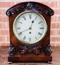 Antique English Victorian Bracket Mantel Clock 8 Day Fusee Movement William IV