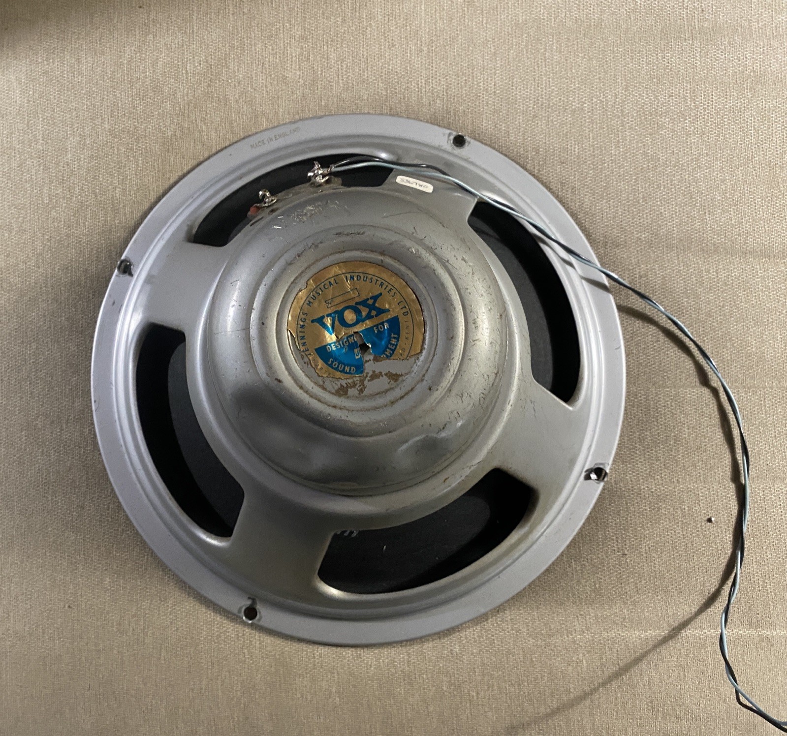 Bulldog Celestion Vox Silver Alnico 12" Speaker 8ohm Vintage Re-Cone 1960s 8 ohm