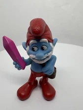 Smurfs 2 Papa Smurf McDonalds 2013 Happy Meal Toy. Loose PVC Figure with Crystal