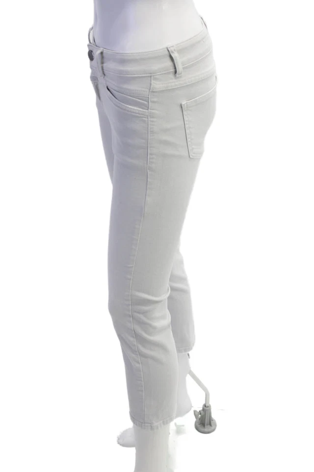 Pantalones al tobillo recortados cerrados para mujer gris tiro bajo talla 25 Foto 2 de 4