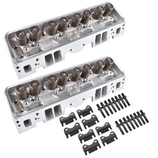 2pcs Aluminum Cylinder Heads For Sbc Chevy 350 190cc 64cc Straight Spark Plug