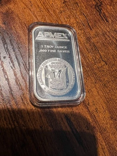 APMEX One Troy Ounce 1 oz Silver Bar  .999 Fine