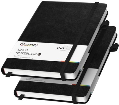 Lined Journal Notebook, 2 Pack, 180 Pages, A5 Journals for Writing, 100 GSM Thic