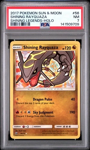 Shining Rayquaza 56/73 2017 Sun And Moon Shining Legends Holo PSA 7