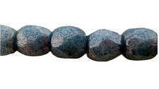 3mm Czech Glass FP Faceted Round Beads Opaque Denim