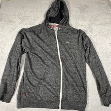 Vintage Vans Gray Long Sleeve Full Zip Jacket With Hood Size Medium slight wear