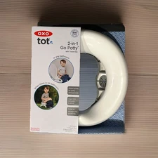 OXO Tot 2-in-1 Go Potty Seat With Travel Bag Gray Standalone or Over Toilet Seat