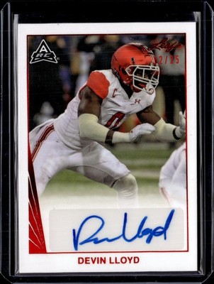 2021 Leaf Memories - 1990 Base Auto Spectrum Red #BA-DL2 Devin Lloyd 12/25