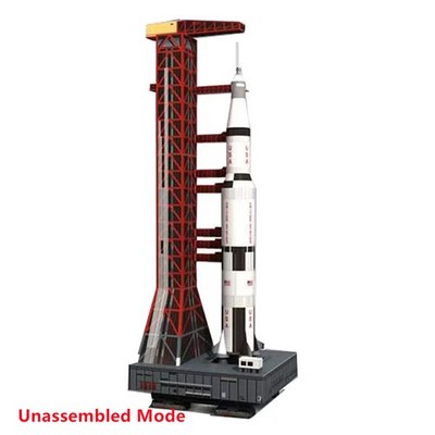 1/300 USS Saturn V Rocket&Launch Pad Unassembled Paper Model DIY Ornaments Craft