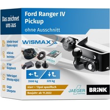 ANHÄNGERKUPPLUNG für Ford Ranger IV ab 22 starr BRINK +13polig E-Satz JAEGER