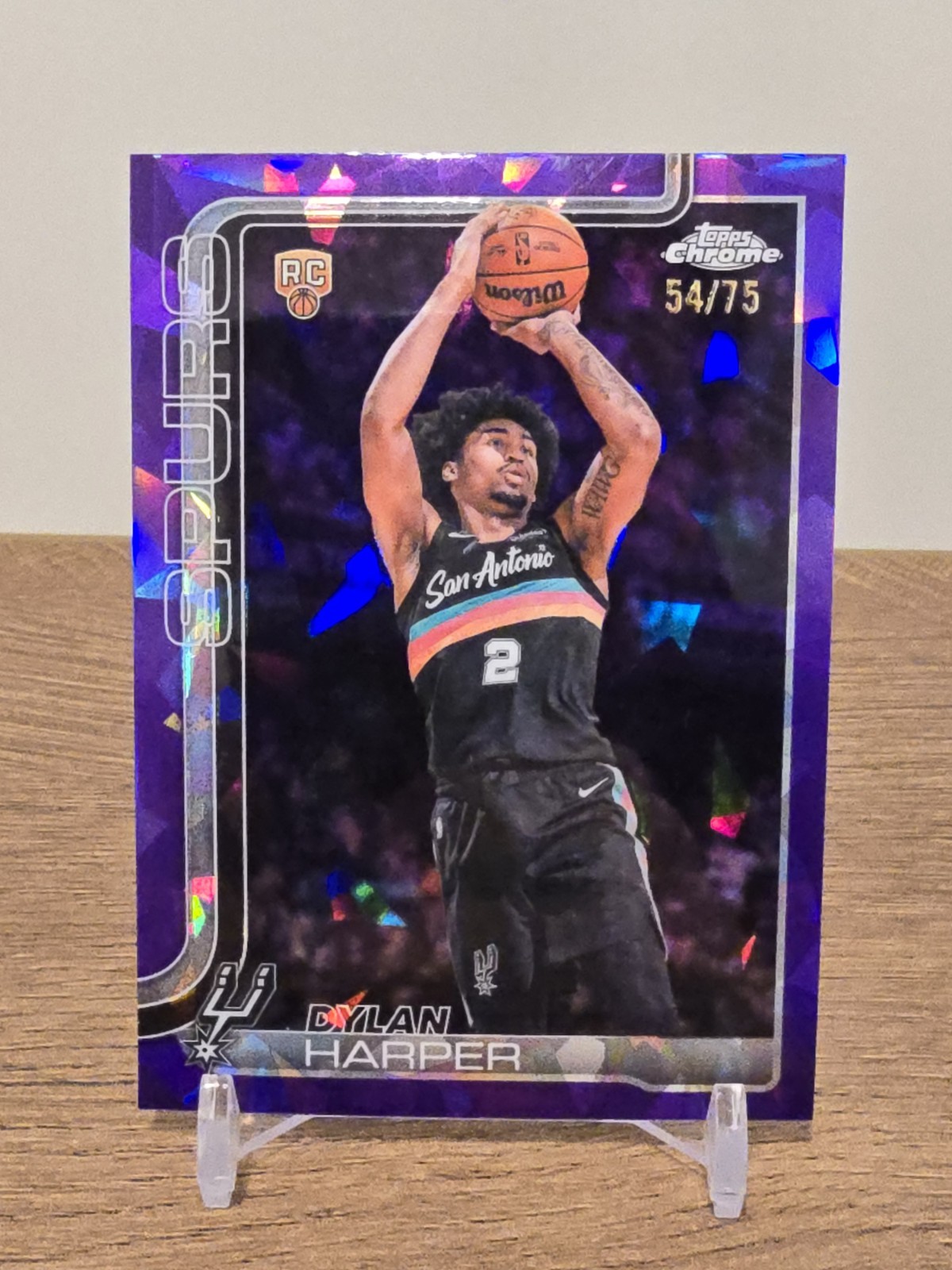 2025-26 Topps Chrome Sapphire- Dylan Harper #152 Purple Refractor /75 (RC)