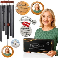 Personalized Memorial Wind Chimes with Custom Photo Pendant  Letter from Hea...