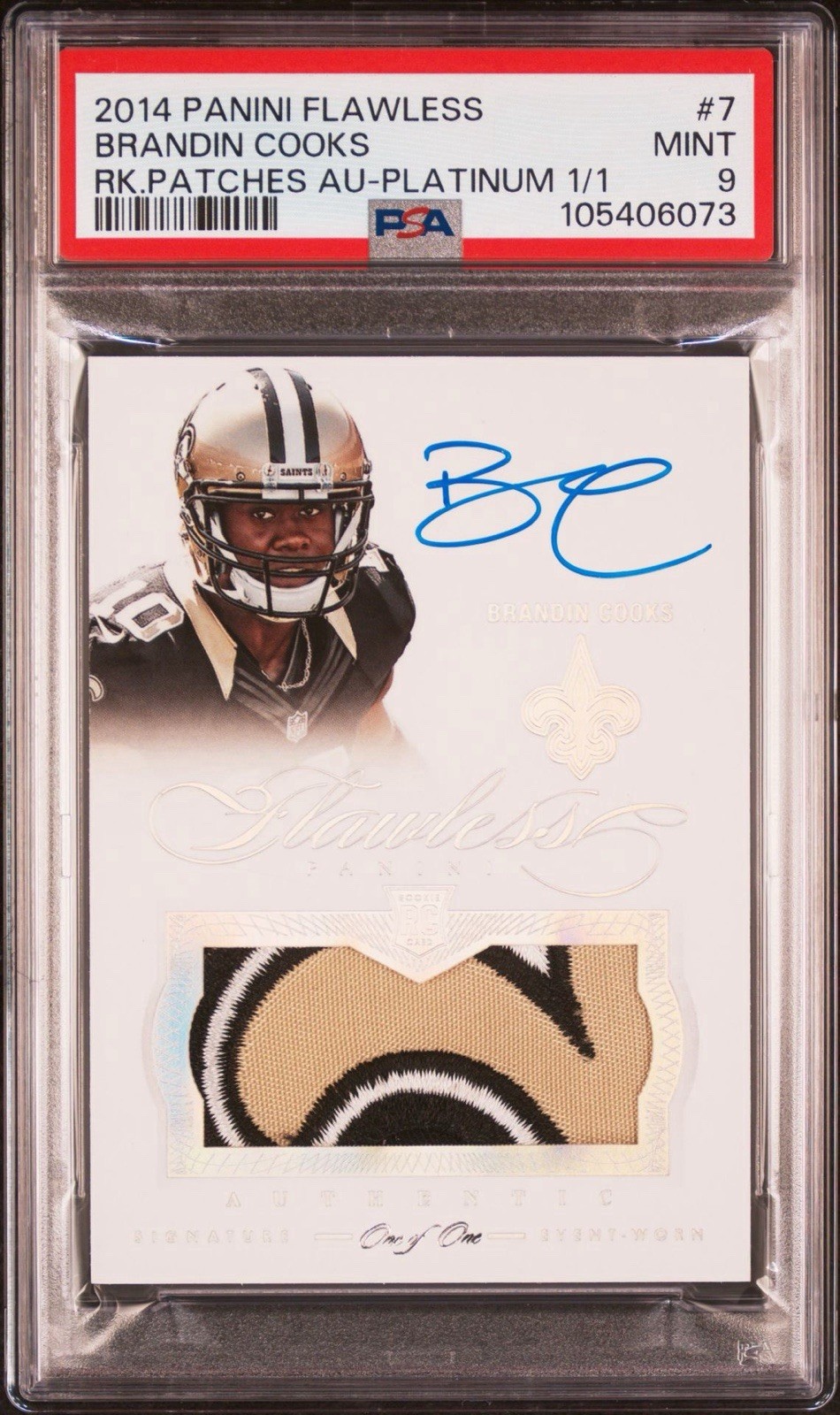 Brandin Cooks Panini Flawless Rookie Patches Autograph #7 Platinum