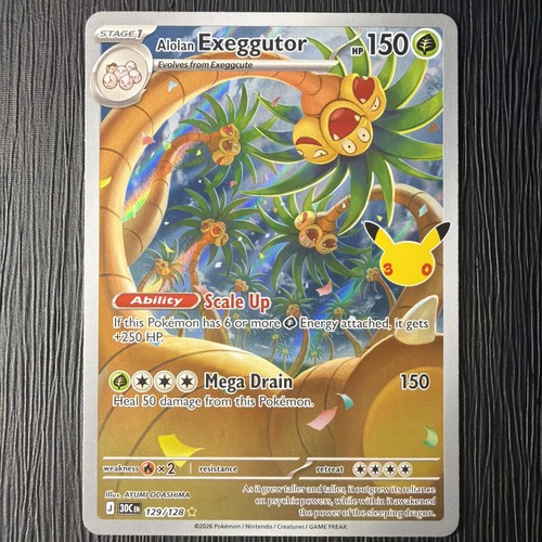 Pokemon Alolan Exeggutor - 129/128 ME: 30th Celebration #129/128, Illustration