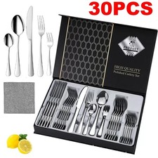 30X Cutlery Dinner Set Stainless Steel High Grade Tableware Fork Tea Spoons Tool
