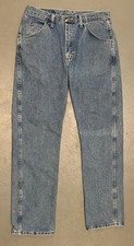 Vintage Wrangler Jeans Men's 32 x 32 Blue Straight Leg Denim Made in Mexico