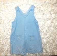 Vintage Gymboree Rainbow Tag Dress Blue Floral Pocket Romper Knit XL 4-5 Years