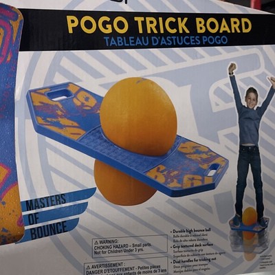 Masters of Bounce Pogo Trick Board Blue/Yellow Outdoor Toy Ages 4-7
