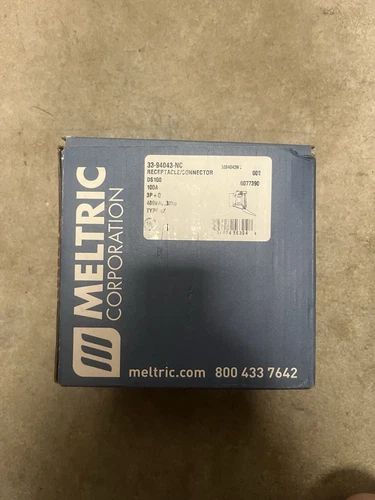 NEW MELTRIC 33-94043  RECEPTACLE/CONNECTOR DS100 100A 3P+G 480VAC 30HP TYPE 4X