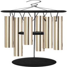 Wind Chimes Outdoor 6 Aluminum Tubes 26 Inch Garden Patio Memorial Silver Decor
