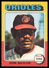 1975 TOPPS MINI DON BAYLOR BALTIMORE ORIOLES #382 EX - WRITING ON BACK