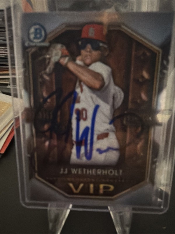 JJ Wetherholt Autographed 2025 Bowman Very Important Prospects VIP18 Rookie Card