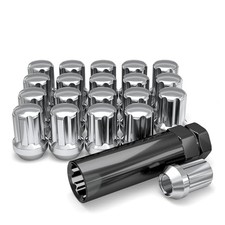 M12x1.50 Seven Spline Acorn Lug Nut with Key 7 Spline Standard Seating Chrome