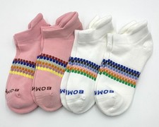 4 pairs Women's Bombas Honeycomb Solid Ankle Socks 2 Colors Mix Size Med 8-10.5